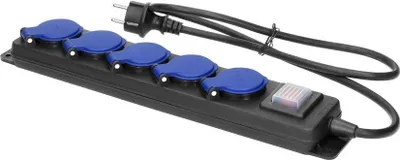 Image de Câble d'extension extérieur en caoutchouc IP44 5 prises avec interrupteur 5m ORNO OR-AE-13298/5M