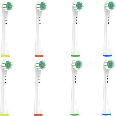 Productafbeelding van 8x Tandenborstelkoppen geschikt voor Oral-B Sensitive Clean - EB60 Wit