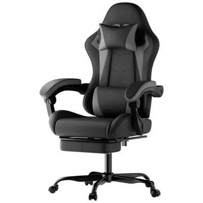 Produktbild von Gaming Stuhl ergonomisch, höhenverstellbar, Gamer Stuhl mit Lendenkissen und Kopfstütze