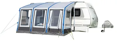 Produktbild von DWT Wohnwagen Vorzelt Space Air HQ (High Quality) mit Air-In-System - 375 L - 375x280 cm (BxT) 250-265 cm (H) - Texolan 150 HQ - aufblasbar - Keder für Markisen - inkl. zwei Distanzpolster-Sets