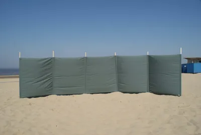 Produktbild von Strandwindschutz 7 m, einfarbig grau (mit grünem Schimmer), Polyacryl-Windschutz – 7 m Camping-Windschutz
