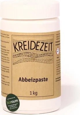 Produktbild von Abbeizpaste ist vegan wasseremulgierbares Abbeizmittel 1 Liter, biologisch abbaubar, Lackentferner Farbentferner Entlacker Abbeizer GEL inkl. Pinsel
