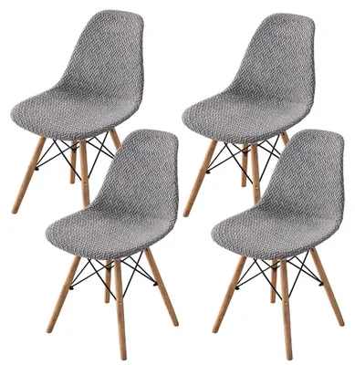 Stretch-Stuhlbezüge, 4 Stk., Jacquard, universell, abnehmbar, waschbar