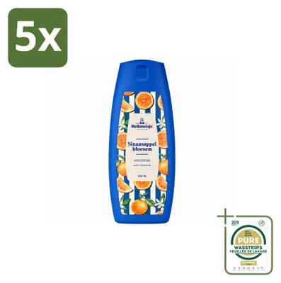 Imagen del producto de 5 unidades de gel de ducha Melkmeisje, aroma flor de naranja, 300 ml - Paquete ahorro