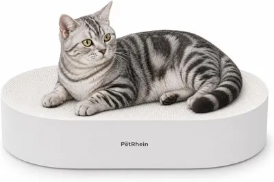 Produktbild von PetRhein Zen Paw Kratzbrett und Katzenbett 63x35cm – Ergonomische Kratzpappe aus Wellpappe