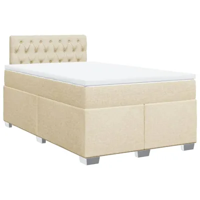 Produktbild von vidaXL Boxspringbett mit Matratze Creme 120x190 cm Stoff