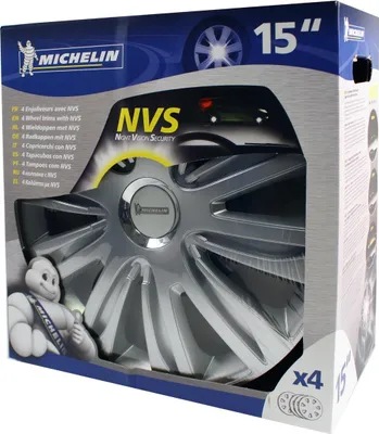 Productafbeelding van 15-inch zilverkleurige wieldeksels, wielomslagen, Michelin - artikelnummer 009110