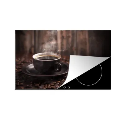 Produktbild von KitchenYeah© Herdabdeckplatte Kaffee - Heiß - Kaffeebohnen , 76x51cm, Küche Deko, Glaskeramikkochfeld Herdabdeckung, Abdeckplatte fùr Kochfeld