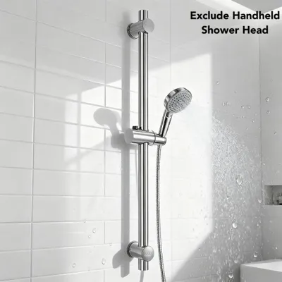 Immagine prodotto di Asta doccia / binario doccia - 66 cm - acciaio inossidabile - regolabile in altezza - supporto per soffione doccia girevole a 360° - montaggio a parete