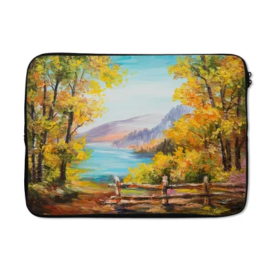 Produktbild von MuchoWow® Laptop Hülle 13 Zoll Malerei - Ölgemälde - Pflanzen - Natur Laptoptasche - Laptophülle - Sleeve - Rundumschutz