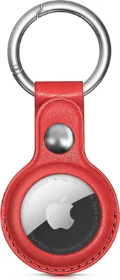 Produktbild von h24z Schlüsselanhänger AirTag Halter aus Premium Leder, elegant & minimalistisch, präzise Verarbeitung – kompatibel mit Apple AirTags – in Schwarz, Braun, Rot & Blau