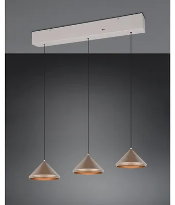 Productafbeelding van 3-lichts hanglamp Laguna koffie bruin