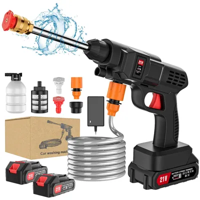 Produktbild von Hochdruckreiniger - Kabellose Autowäsche - 3-in-1 - Selbstansaugend - 2 Akkus - Für Auto, Haus und Garten
