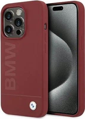 Image de Bmw Bmhmp15Lslblre Iphone 15 Pro6.1 Czerwony/Red Hardcase Silicone Big Logo Magsafe