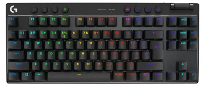 Zdjęcie produktu dla Logitech G PRO X TKL - klawiatura - do gier - podwietlana - bezprzewodowa - 2,4 GHz, Bluetooth - QWERTY - US International - przecznik klawiszy: dotykowy - czarna (920-012136)