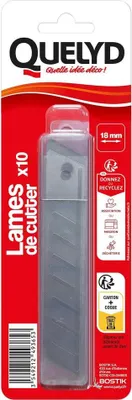 Image de Recharge lame de cutter lot de 10 quelyd