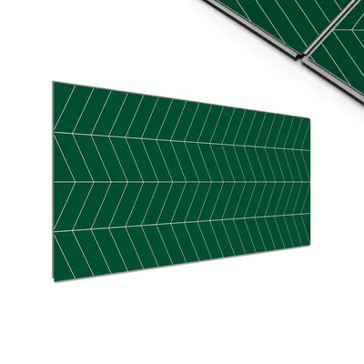 Produktbild von IZODEKOR SPC Wandpaneele 122x260 cm – Wasserdichte Wandverkleidung für Bad, Dusche & Küche - Chevron Grün