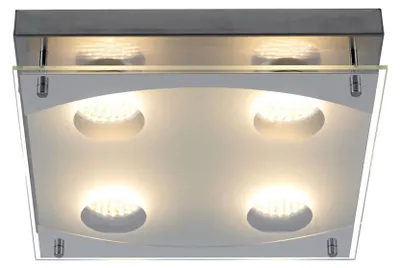 Produktbild von LED Deckenleuchte, chrom, Glas satiniert, L 26 cm