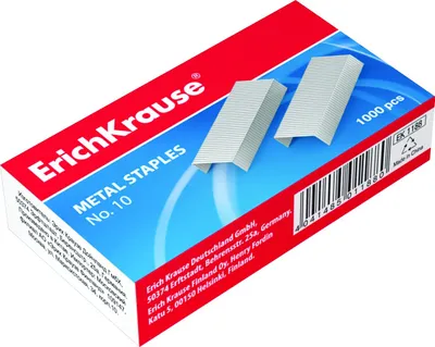 Produktbild von Erichkrause Box of 1000 verzinkte Heftklammern Nr. 10 - Heftklammern bis zu 20 Blatt - hohe Qualität und verbesserte Festigkeit - korrosionsbeständig - Farbe silber -