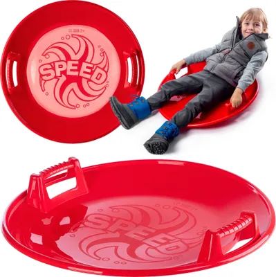 Immagine prodotto di Slitta KADAX "Trin", piastra di scorrimento in plastica, slitta rossa, 65 cm