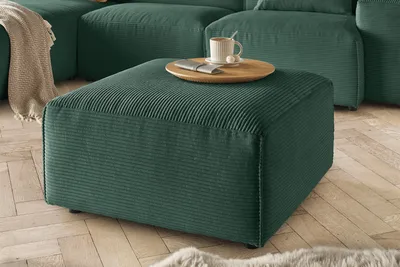 Produktbild von KAWOLA Hocker RANI Polsterhocker Cord smaragd