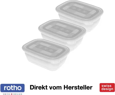 Produktbild von 3er Set Gefrierdose 1 l DOMINO, Farbe:Transparent