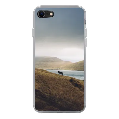 Produktbild von MuchoWow® Handyhülle Schutzhülle Hülle für iPhone 8 Pferd - Berg - Landschaft Silikon Softcase Handy Hülle - Schutzhaube