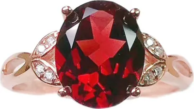 Produktbild von Fingerring, geometrisch, Granatimitat, Schmucköffnung, verstellbar, funkelnder Ring für den täglichen Gebrauch-Roségold