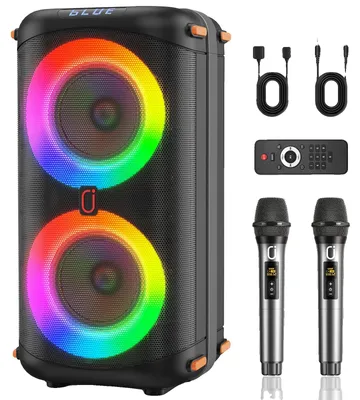 Produktbild von Karaoke-Maschine, Dual-Mikrofone, tragbares Design, schwarz