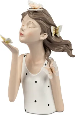 Produktbild von Deko Büste elegante Frau Dame Schmetterling Retro Art Deco Stil Figur Skulptur