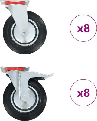 Zdjęcie produktu dla 16 kółek skrętnych, 200 mm