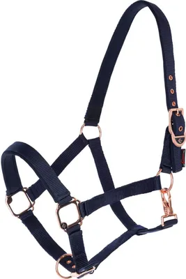 Obrázok produktu pre Covalliero Ohlávka Classy Nylonová ohlávka, tmavomodrá, Shetty