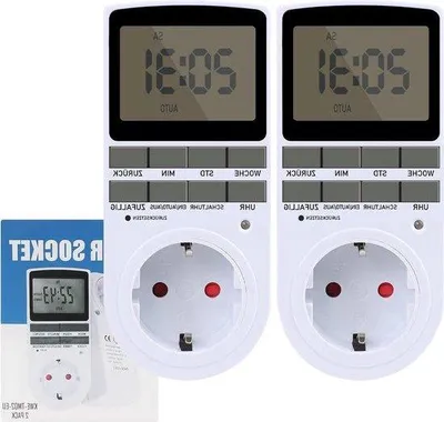 Zdjęcie produktu dla Cyfrowy timer z wyświetlaczem LCD do 2 gniazdek – 10 programowalnych trybów – tryb 12/24-godzinny
