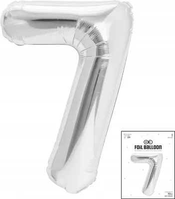 Obrázek produktu pro fóliový balónek číslo 7 stříbrný na narozeninovou párty 40cm