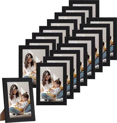 Produktbild von Famanu Fotolisten Set 15 Stück 10 x 15 cm - Schwarze Holzoptik