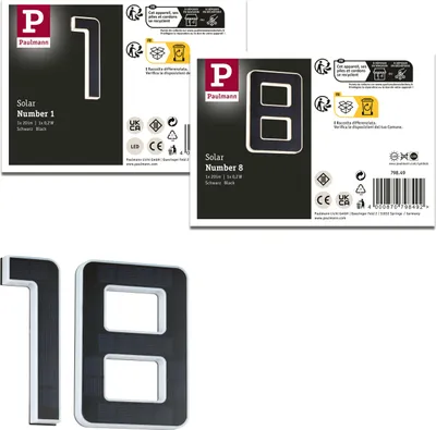 Produktbild von Paulmann Bundle Solar LED Hausnummernleuchte Nummer 18