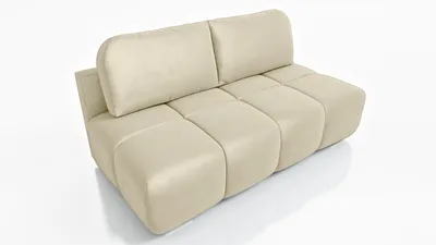 Zdjęcie produktu dla Beżowa kanapa rozkładana do salonu Emma 195 cm - Mała sofa z funkcją spania i pojemnikiem na pościel