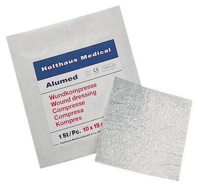 Produktbild von Holthaus Medical Alumed®  Wundkompresse, 10 x 10 cm, einzeln  steril | Packung (1 Stück)