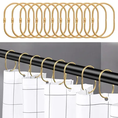 Produktbild von Duschvorhangringe Gardinenringe - Edelstahl - Gold - 24 Stück