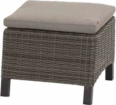 Produktbild von Gartenlounge-Hocker >Corido< in matt anthrazit, charcoal-grey, taupe-meliert