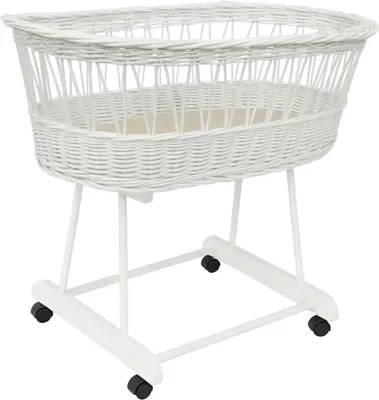Produktbild von Stubenwagen Weidenkorb Moseskorb weiß Baby Korb