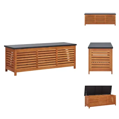 Image de vidaXL Coffre de jardin 150x50x55 cm en bois massif d'eucalyptus - Coffres de jardin