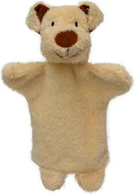 Zdjęcie produktu dla Lalka ręczna szczeniak beżowy, 28 cm