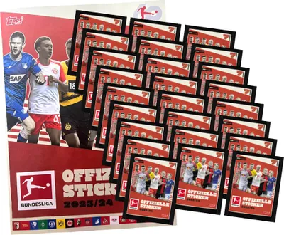 Produktbild von Topps Bundesliga Sticker 2024 - Fußball Sammelsticker - 1 Album + 25 Tüten