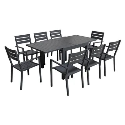 Produktbild von Gartenmöbel VENEZIA ausziehbar 90/180 aus anthrazitfarbenem Aluminium - 8 Sitzplätze