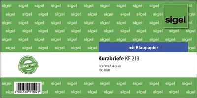 Obrázok produktu pre SIGEL KF213 Krátke správy "Short letter" - 1/3 A4 na šírku, 100 listov