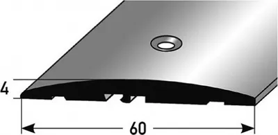 Produktbild von PROVISTON | Übergangsprofil | Aluminium eloxiert | Bronze Hell | Breite 58 mm | Höhe 4 mm | Länge 2700 mm | Seitlich Gebohrt | Übergangsschiene | Übergangsleiste | Bodenprofil | Abdeckleiste | 1 Stück