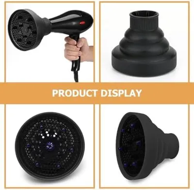 Produktbild von Faltbarer Haartrockner-Diffusor aus Silikon für schonendes Lockenstyling mit gleichmäßiger Luftverteilung zu Hause und im Salon