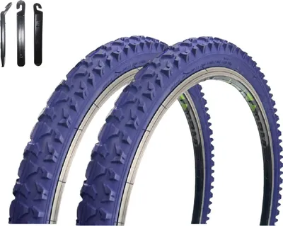 Produktbild von 2 x Roverstone 26" Fahrradreifen Fahrradmantel Dunkelblau 57-559  (26x2,125) inkl. Reifenheber