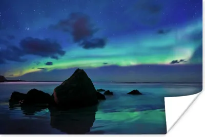 Produktbild von MuchoWow® Poster Himmel - Landschaft - Polarlicht 60x40 cm - Schlafzimmerdekoration